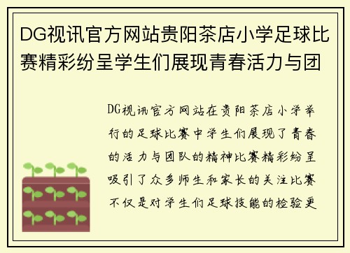 DG视讯官方网站贵阳茶店小学足球比赛精彩纷呈学生们展现青春活力与团队精神